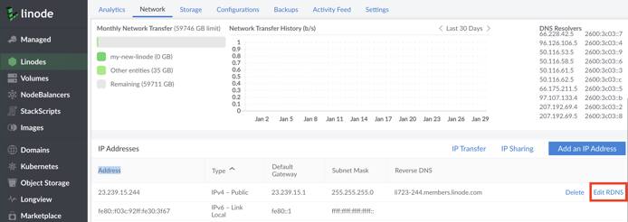 Select &lsquo;Edit RDNS&rsquo; option from the IP address menu.