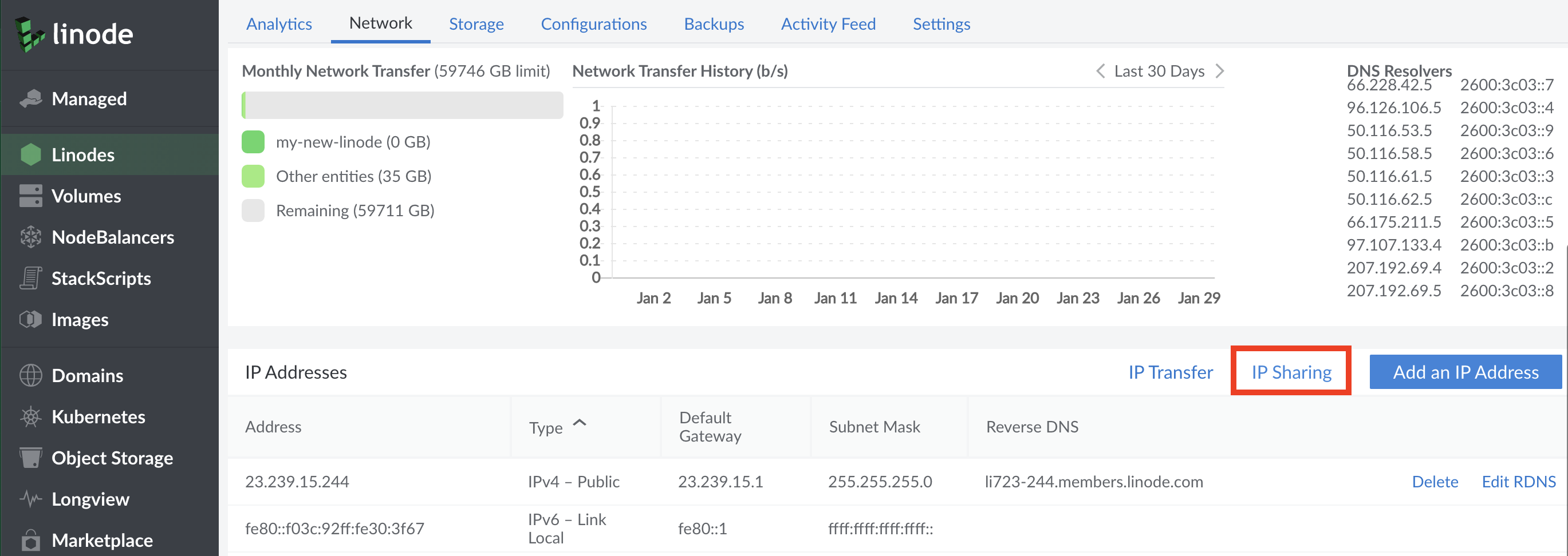 Configuring IP sharing