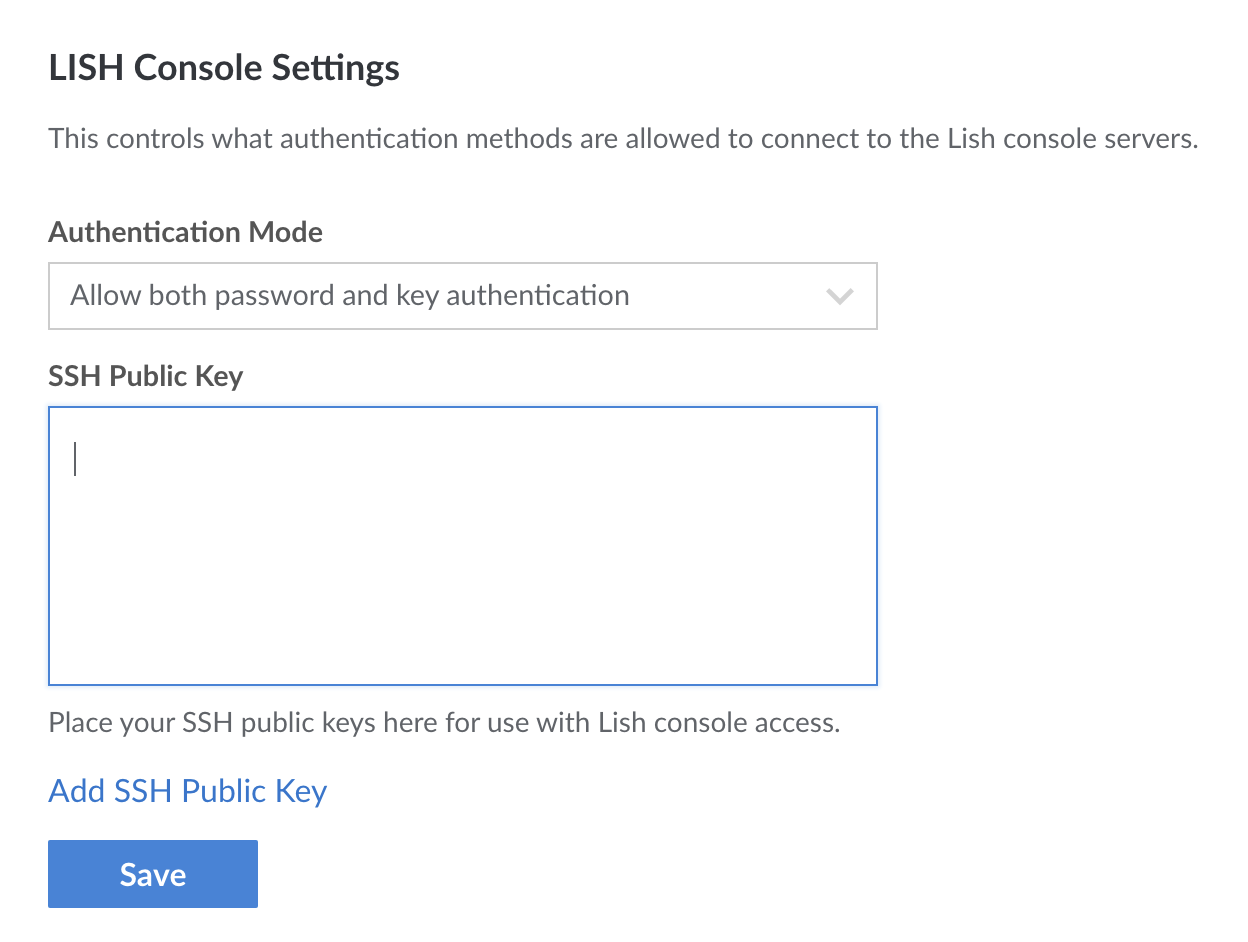 The LISH menu in &lsquo;My Profile&rsquo; settings