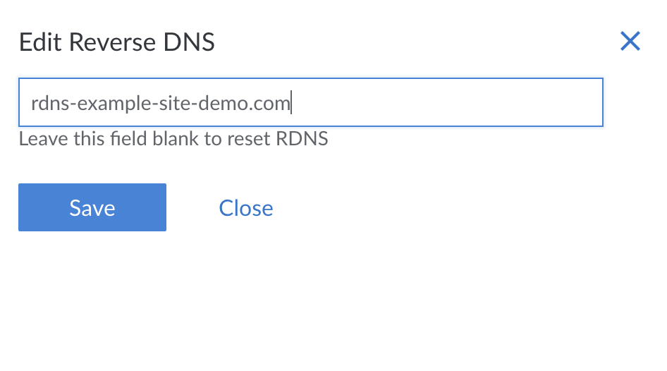 Adding the domain name for reverse DNS